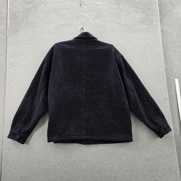 Abercrombie & Fitch Men Jacket XL Black Wool Blend Military Overcoat Italy - Picture 9 of 9